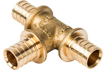 Тройник равнопроходный 20*20*20  для труб из сшитого полиэтилена аксиальный STOUT 