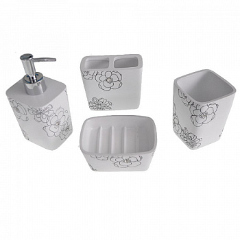 Набор в ванную акрил со стразами, бел 20806