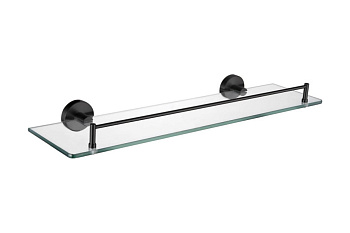 Полка одинарная с ограничителем 52*12 см, черный нерж L71707B LEDEME