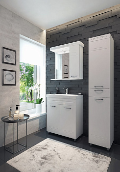 Тумба  Merino 70 №2 белый глянец (ум.CITY70/Фостер70) с сифоном