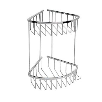 Полка угловая овальная двойная 18 см хром