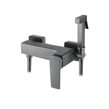 Смеситель L5278U от стены с гигиеническим душем, шаровый (цинк) ГРАФИТ  LEDEME