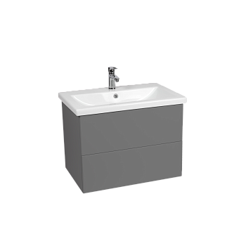 Тумба София 60 подвесная 2 ящика, графит+ум-ник COMO60  VIANT