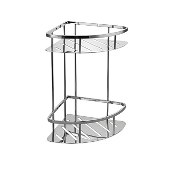 Полочка угловая овальная с литым дном двойная 22 см TITAN 77351 Sanaks