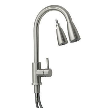 Смеситель MAGNUS кухня, нерж. вытяжн. лейка 9126