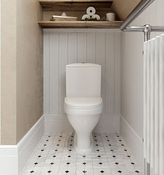 Унитаз-компакт SANTERI Вест, арматура, крепление, крышка