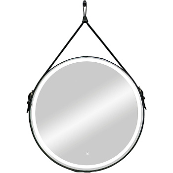 ЗЛП985 Зеркало Millenium Black 500 мм на ремне из нат.кожи черный цвет