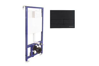 Инсталляция для унитаза BERGES NOVUM кнопка L5 Soft Touch черная 