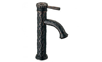 Смеситель LM6609ORB для умывальника Жасмин монолитный, высокий бронза LEMARK