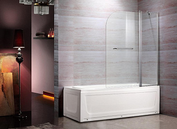 Шторка д/ванны Акл АСВ-55 120  2-эл. хром-прозр