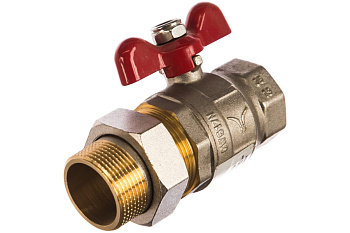 Кран шаровый,бабочка Н-В 1 1/4, со сгоном