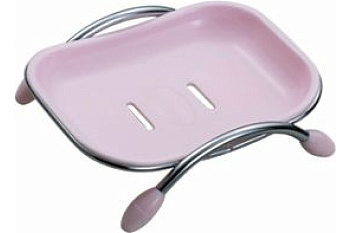 Мыльница пластик розов. на мет. ножках POTATO P201