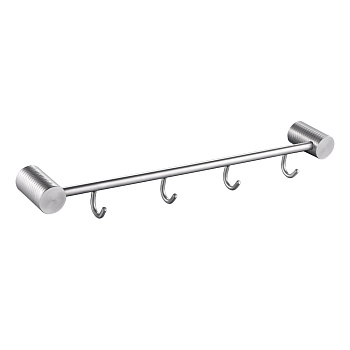 Вешалка с четырьмя крючками прямая нерж. с рез.креплением GFmark 81205