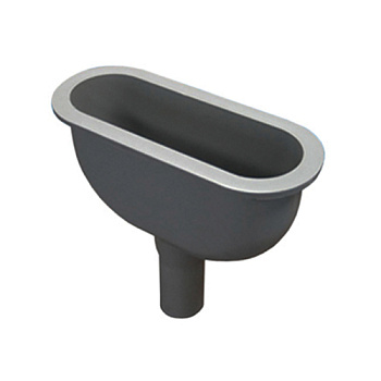 Воронка овал. приемная, выход на 50мм (265мм*110мм) серый