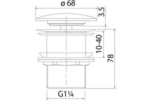 Донный клапан, без перелива, черный матовый OPTIMA OPHBM00i88 IDDIS