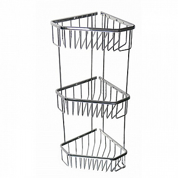 Полка угловая пятиуг. тройная 18  см хром 75044