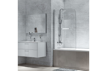 Душевая шторка на ванну 90*140 глянц.ал.проф.Ray, IDDIS, RAY6CS9i90