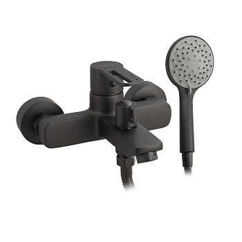 Смеситель CONSUL д/ванн, ГРАФИТ шаров, с дивертор.на корп., ручка с прорез.