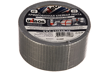 Лента армированная самокл 48мм*25м (серебряная) UNIBOB
