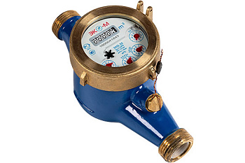 Счетчик  воды ЭКОМЕРА-20М L=190 Мокроходный (Глицерин) с присоединительным комплектом