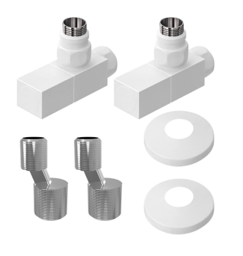 Комплект подключения LM03412SW с квадратными вентилями белый LEMARK