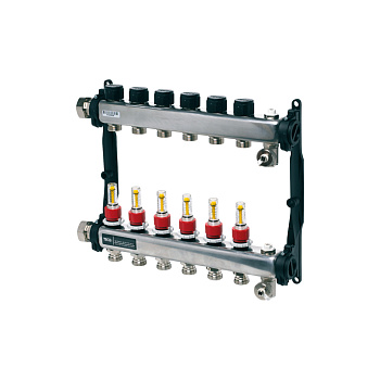Коллектор стальной для тепл. пола 1" 3/4 (еврок) 8 контуров ТЕСЕ