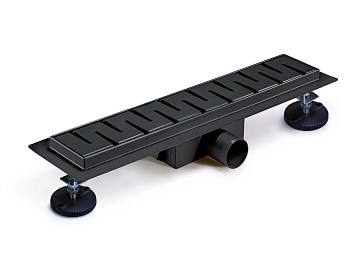 Трап горизонтальный (мат черный,решетка - нерж., регулир.) 70*600  TIM (BAD466002BK)