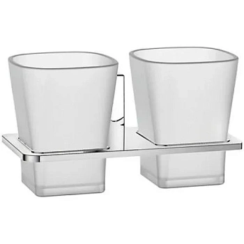 Стаканы 2 шт для ванной с держателем ХРОМ L30308 LEDEME