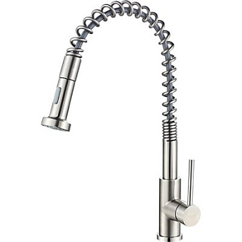 Смеситель L76005  для кухни c выдвижной лейкой 2 реж.нержавейка LEDEME 