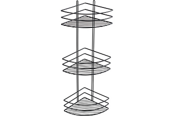 Полка корзина угловая, трехэтажная, черная Fixsen  FX-710B-3