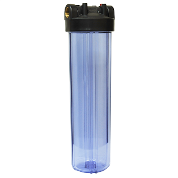 Фильтр магистральный 20" BB 1" прозрачный.,  ключ, кронштейн, латун. вставки RISPA