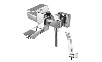 Смеситель LM4514С "Юнит" ванна с фикс.плоским изливом 107мм с аксес. хром LEMARK