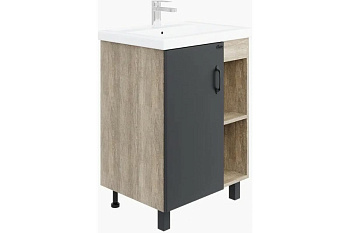 Тумба Тимбер 60.01 Серая матовая/Дуб сонома+ умыва.Фостер 60