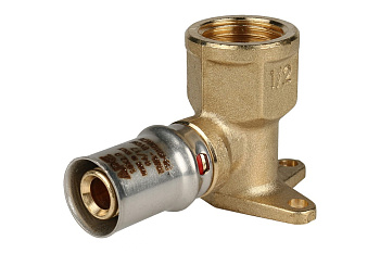 Угольник настенный 1/2*16 с креплением короткий пресс STOUT