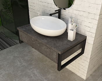 Тумба GRUNGE LOFT 80П 1в.я Бетон темно-серый