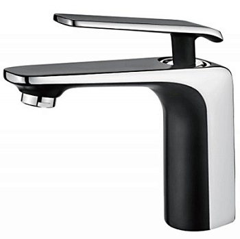 Смеситель L1074B для умывальника с гайкой, шаровый, черный латунь LEDEME