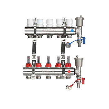 Колл. группа со вст. расх. 1"х3 вых. НЕРЖ.,узел коллекторн. концевой  VIEIR