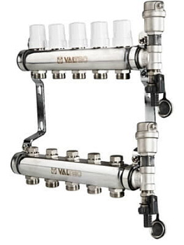Коллекторная группа в сборе. 1"х 5 вых. НЕРЖ. Valtec 588
