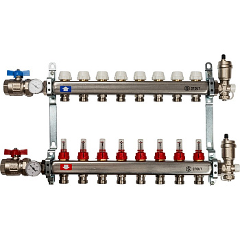                 Коллекторная группа из нержавеющей стали в сборе с расходомерами 8 вых.STOUT