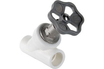 Кран прямоточный Ду 20 наклон,белый VALTEC VTr.714