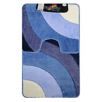 Коврик в ванную DELUXE 09  двойной голубой 60*100+50*60 см 100% полиэстер ворс 17мм