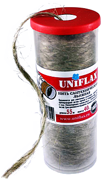 Лён сантехнический "UNIFLAX" (шпуля) (55м.) пластик. упаковка