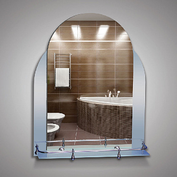 Зеркало Eva Gold 65х52 с полкой, матовые вставки