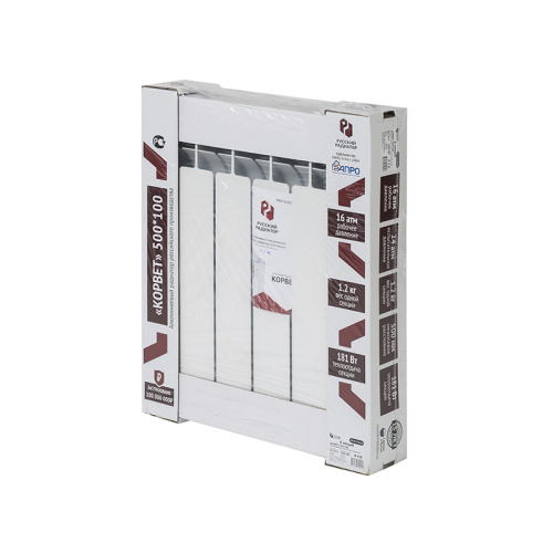 Радиатор алюм. КОРВЕТ 500/100 10 сек Русский радиатор