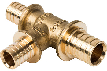 Тройник переходной 20x16x16 для труб из сшитого полиэтилена аксиальный STOUT 