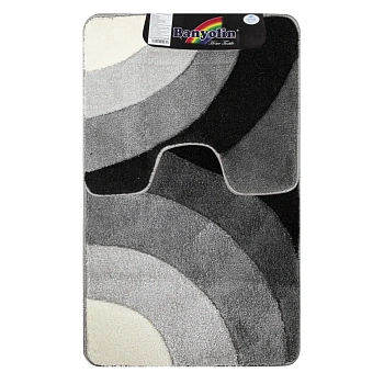 Коврик в ванную DELUXE 09  двойной черный  60*100+50*60 см 100% полиэстер ворс 17мм