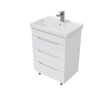 Тумба напольная SOHO 60/2 Quadro с доводчиком + Умывальник Fest 60 