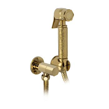 Набор бидэ (шар. кран+лейка+шланг)золото MAGNUS