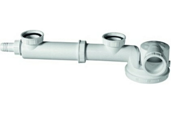 Сифон WIRQUIN сверхплоский Эспас 1 1/2 40мм с отвод. стир. маш для 2ой мойки б/выпуска