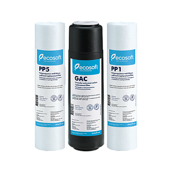 Комплект картриджей 1-2-3 для фильтров  обратного осмоса Ecosoft 